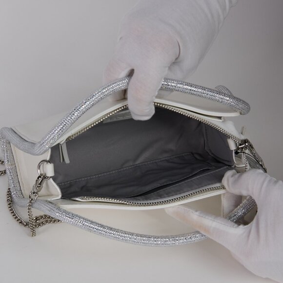 INC White Crossbody w/Silver Handle and Chain - NWT - Picture 4 of 5